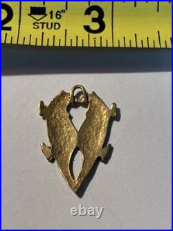 Kissing Otters 14k Gold Rare Stamped Trade Silver HB