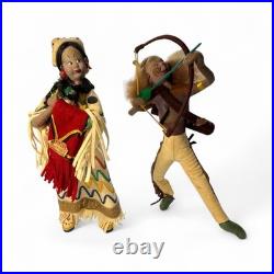 Klumpe Doll Native American Indian Rare Set Of 2 (1 With Tag)