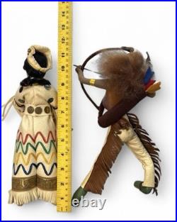 Klumpe Doll Native American Indian Rare Set Of 2 (1 With Tag)