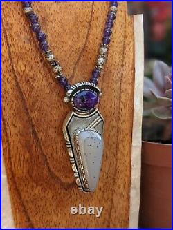 L. Bruce Hodgins Pendant necklace Sugalite Navajo artist authentic RARE L. B. H