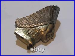 LARGE Indian Head Hood Ornament Trim Badge Truck Emblem Rare Native American