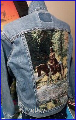 LEVI's VERY RARE VTG Native American Embroidered Tapestry Jacket Mn M Wn L/XL