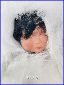 LORETTA STEIMANN Native American Large Doll Real Fur VERY RARE! Signed