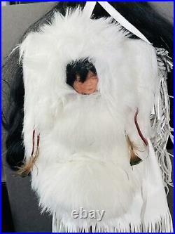 LORETTA STEIMANN Native American Large Doll Real Fur VERY RARE! Signed