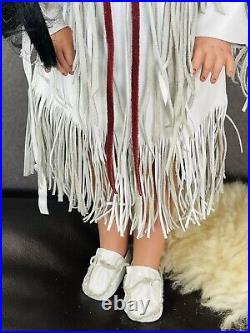 LORETTA STEIMANN Native American Large Doll Real Fur VERY RARE! Signed