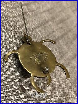 Lakota Silversmiths Stamped Jewelry Silver Turtle Pendant Pin Shell RARE Vintage