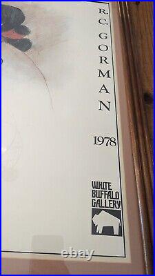 Large 1978 Signed Native American Art R C Gorman YOSIE SQUASH BLOSSOM Rare