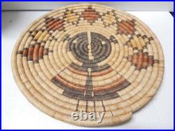 Large Vintage Rare 2 Find Mudhead Pictorial Hopi Indian Coiled Basket Tray