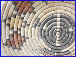 Large Vintage Rare 2 Find Mudhead Pictorial Hopi Indian Coiled Basket Tray