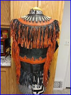 Leather Vest Vtg Unisex XXL Sunriders Native American Meets Cowboy StyleRARE