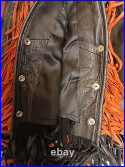 Leather Vest Vtg Unisex XXL Sunriders Native American Meets Cowboy StyleRARE