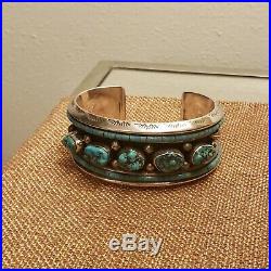 Lee Baker Navajo American Indian Turquoise cuff RARE! 6.5 inches