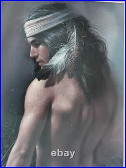 Lee Bogle FIRST GLANCE ll Native American-Indian Man-Art-RARE Large 384/995
