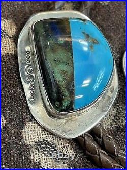 Look-awesome Rare Clarence Bailon Native American Pueblo Turquoise Sterling Bolo