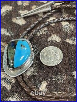 Look-awesome Rare Clarence Bailon Native American Pueblo Turquoise Sterling Bolo