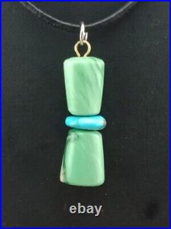 Lucin variscite/turquoise 58 cts Native American handmade bead. Rare