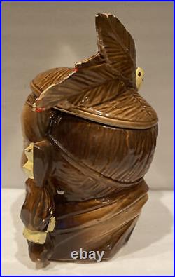 McCoy Native American Indian Cookie Jar Ceramic 12 Tall 1960's Vintage & Rare