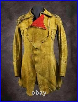 Men's Native American Handmade Rare Buckskin Leather Jacket Vintage Coat