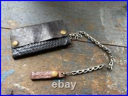 Mens RARE VTG RRL DOUBLE RL Western Native American Leather Chain Wallet