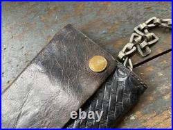 Mens RARE VTG RRL DOUBLE RL Western Native American Leather Chain Wallet