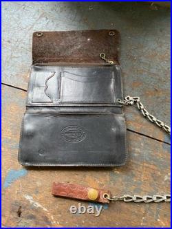 Mens RARE VTG RRL DOUBLE RL Western Native American Leather Chain Wallet