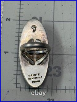 Michael R. Rogers Paiute Rare Native American Ring 925 Lapis Turquoise Inlay 6.5