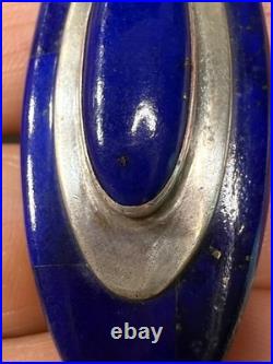Michael R. Rogers Paiute Rare Native American Ring 925 Lapis Turquoise Inlay 6.5