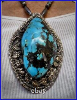 Museum Collector Quality Godber Burnham Turquoise High Grade Nugget Necklace 79g