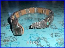 Museum! Rattlesnake Link Bracelet Sterling Awesome & Rare 7-9 Navajo Marked