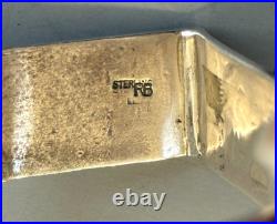 NAVAJO AMAZING RB Richard Begay Sterling Overlay Turquoise RARE ANGLED CUFF 46g