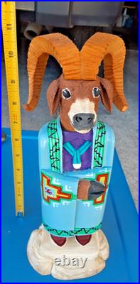 NAVAJO FOLK ART by MARVIN JIM NATIVE AMERICAN Mt Sheep Signed Impressive Rare NAVAJO FOLK ART by MARVIN JIM NATIVE AMERICAN Mt Sheep Signed Impressive Rare