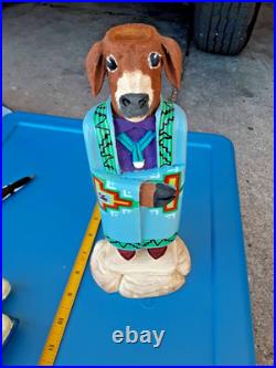 NAVAJO FOLK ART by MARVIN JIM NATIVE AMERICAN Mt Sheep Signed Impressive Rare