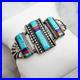 NAVAJO-OSCAR-ALEXIUS-1975-RARE-MULTI-GEMSTONE-CUFF-BRACELET-24-1g-01-xsoc