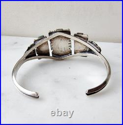 NAVAJO OSCAR ALEXIUS 1975 RARE MULTI GEMSTONE CUFF BRACELET 24.1g