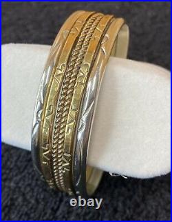 Native American Cuff Bracelet Sterling Silver Hand Stamped Sz Small RARE