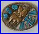 Native-American-E-King-Sterling-Turquoise-Nugget-Pearl-Inlaid-Belt-Buckle-RARE-01-pyyn