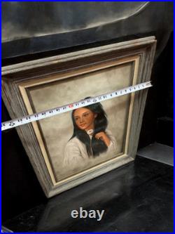 Native American Girl D. Merchant Art Painting Rare Beautiful Art Piece Exquisite