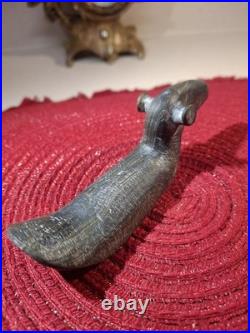 Native American Glacial Kame Culture Hardstone Popeyed Birdstone
