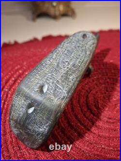 Native American Glacial Kame Culture Hardstone Popeyed Birdstone