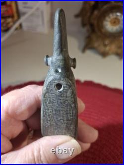 Native American Glacial Kame Culture Hardstone Popeyed Birdstone