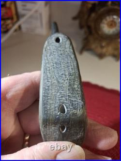 Native American Glacial Kame Culture Hardstone Popeyed Birdstone