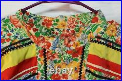 Native American Handmade Seminole Women's Patchwork Jacket Green 2XL Rare Floral
