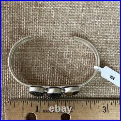 Native American Handmade Sterling 925 Black Jack Turquoise Cuff Bracelet 7 Rare