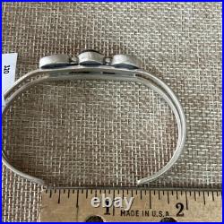 Native American Handmade Sterling 925 Black Jack Turquoise Cuff Bracelet 7 Rare