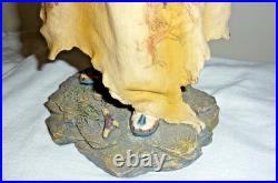 Native American Indian Warrior W Buffalo War Robe Resin Statue RARE
