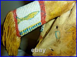 Native American Indian Warrior W Buffalo War Robe Resin Statue RARE