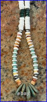 Native American Jacla Turquoise Necklace, Gemstone Mix, Rubies, Emeralds