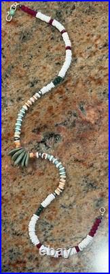 Native American Jacla Turquoise Necklace, Gemstone Mix, Rubies, Emeralds