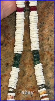 Native American Jacla Turquoise Necklace, Gemstone Mix, Rubies, Emeralds