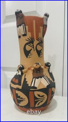 Native American Jemez Pueblo Storyteller Pottery Figurine Vase Rare
